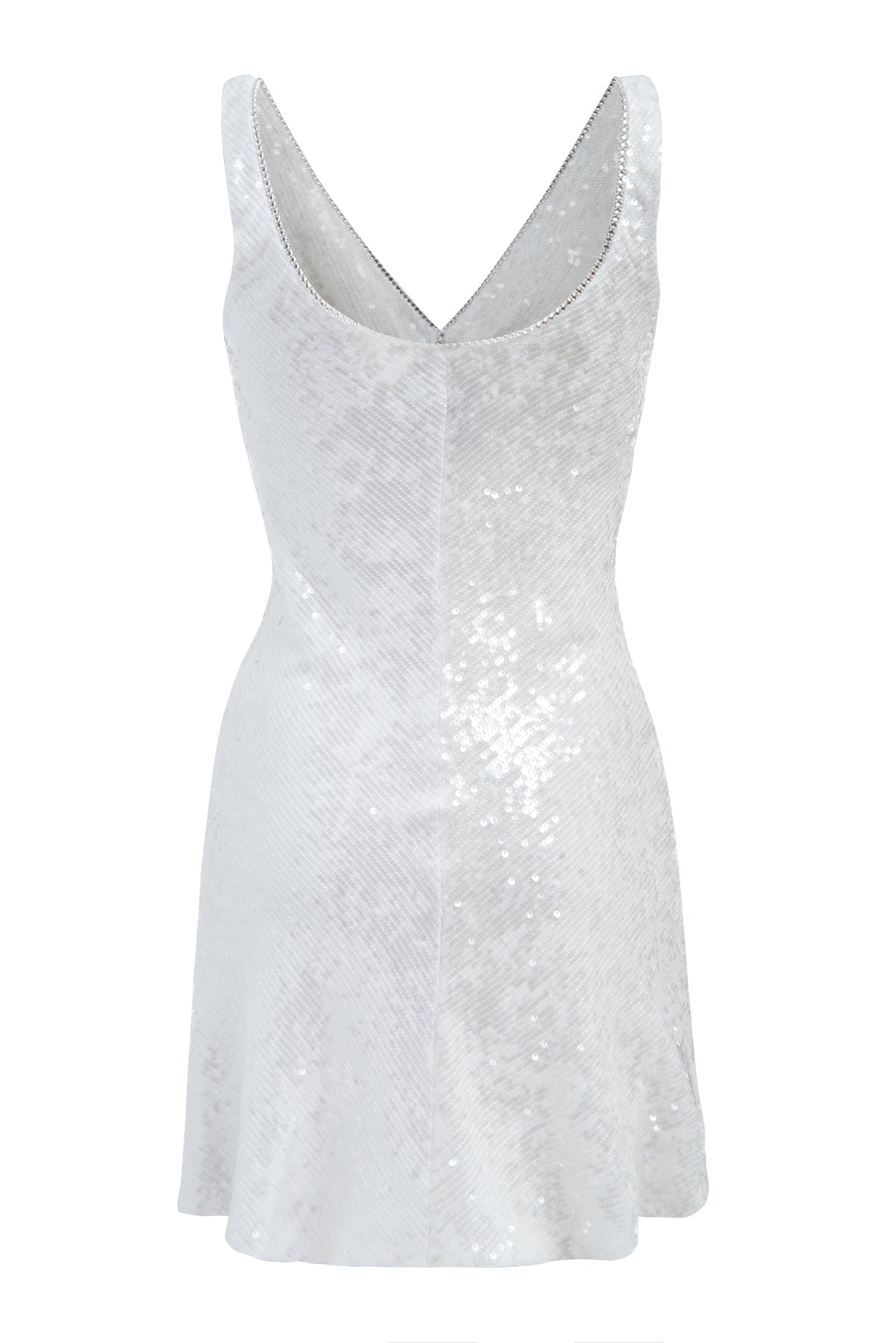 white sparkly mini dress